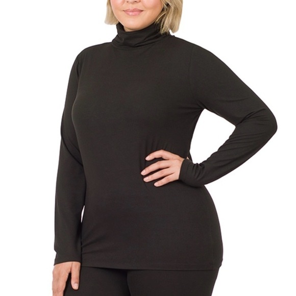 New! PLUS MICROFIBER MOCK NECK TOP & LEGGINGS SET Size 1X 2X 3X - Picture 2 of 4